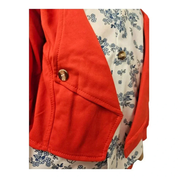 18-24M 2pcs Red Orange and White with Blue  Flower Faux Suit - Picture 11 of 11